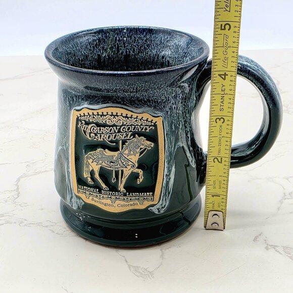 Deneen Pottery Mug Kit Carson County Carousel Horse Colorado Green Drip USA New - Picture 7 of 7
